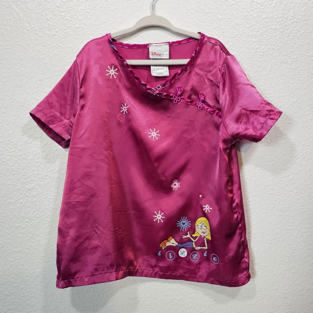 Disney Store Lizzie McGuire Vintage Magenta Satin Top Girls Size M 7-8